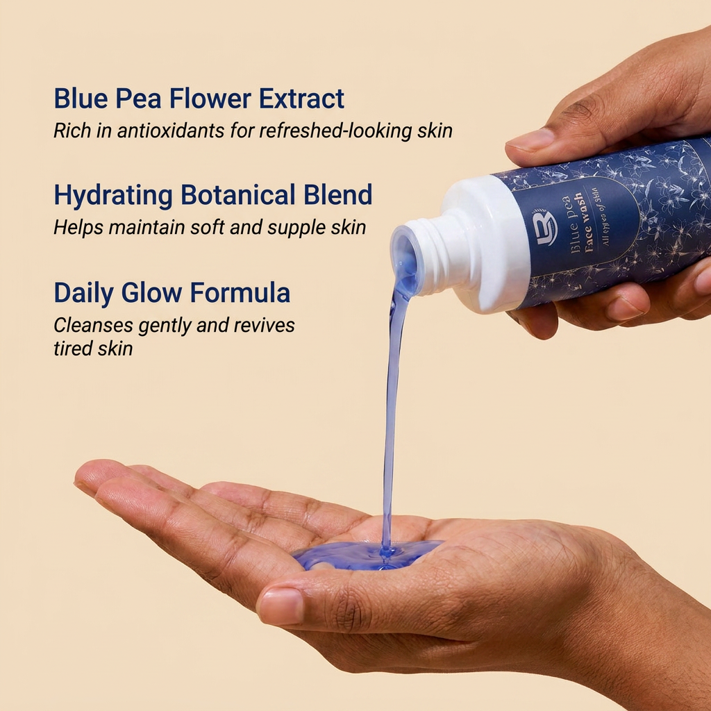 Blue pea face wash